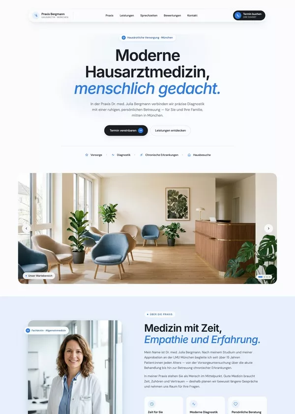 Musterwebsite für eine Arztpraxis