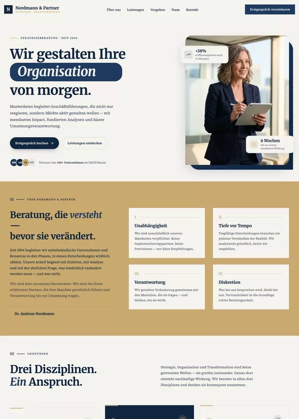 Musterwebsite für ein Consulting-Unternehmen