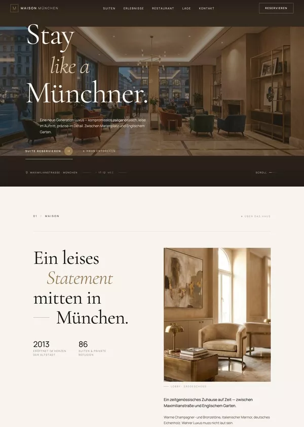 Musterwebsite für ein Hotel