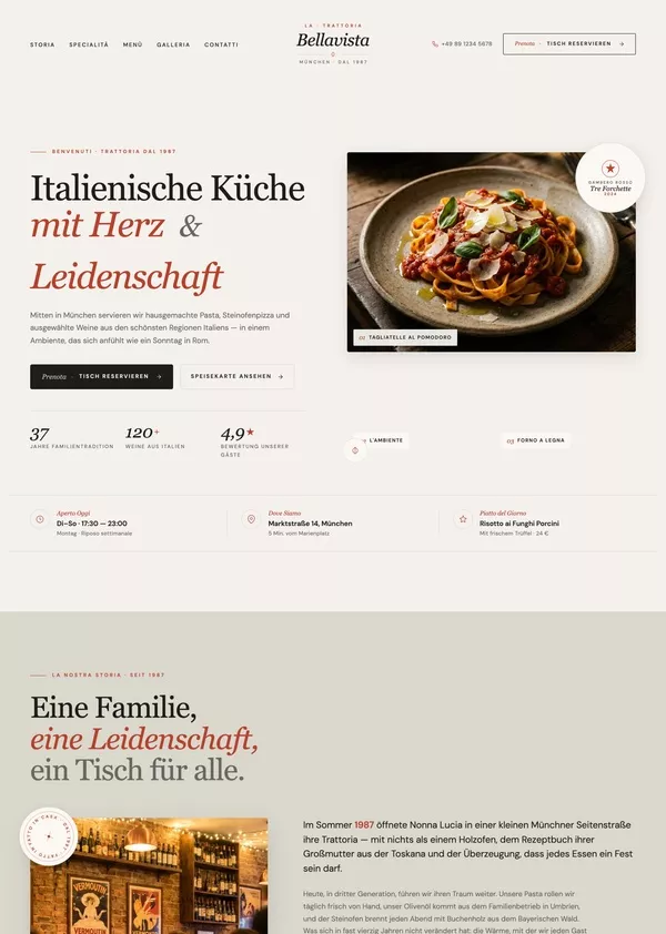 Musterwebsite für ein Restaurant