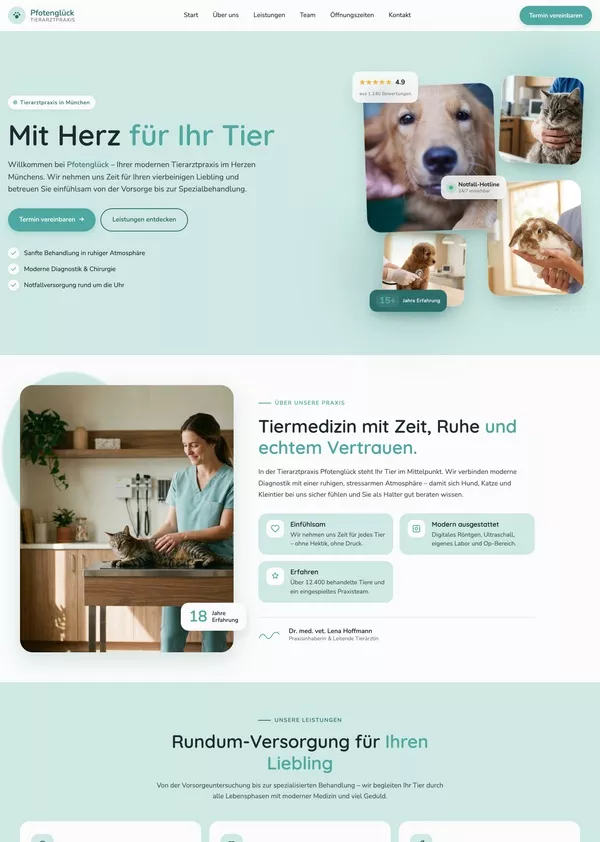 Musterwebsite für einen Tierarzt